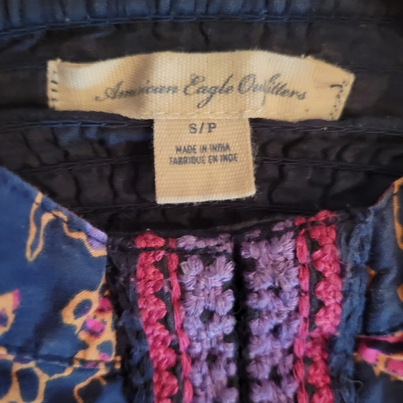 American Eagle Bollywood Indie Crop Top Crochet detail size Small - Picture 2 of 6